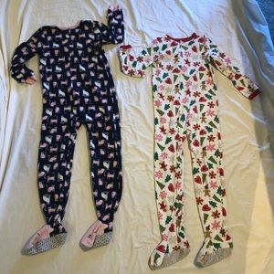 Carter’s Fleece Footie Pajamas, Little Girls Size 10, EUC, Bundle of 2